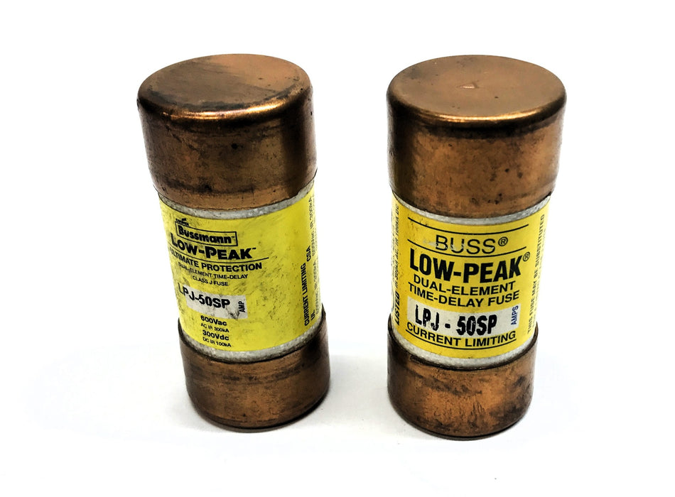 Copper Bussmann Class J Time Delay Fuse LPJ-50SP [Lot of 2] NOS