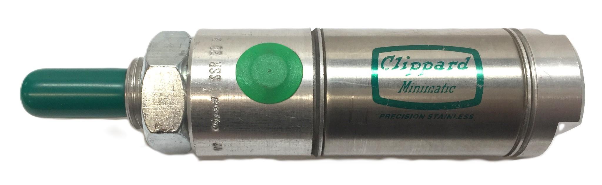 Clippard Minimatic Stainless Pneumatic Cylinder SSR 20-1/2 (SDR20-1/2) NOS