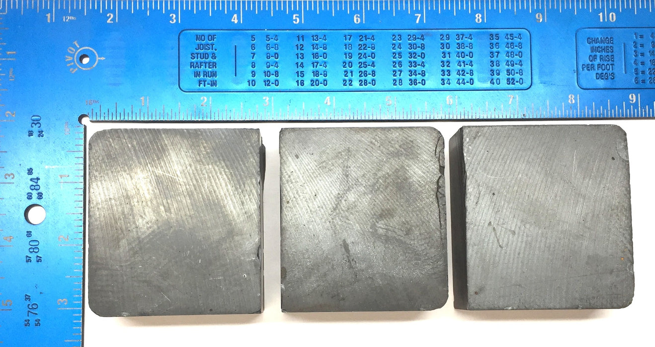 Unbranded Unmagnetized Ceramic Ferrite Block 2-1/2" x 2-3/4" x 1" [Lot of 3] NOS