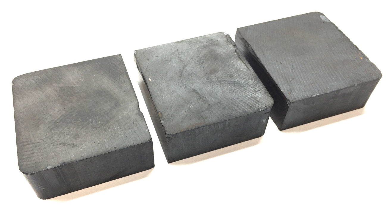 Unbranded Unmagnetized Ceramic Ferrite Block 2-1/2" x 2-3/4" x 1" [Lot of 3] NOS