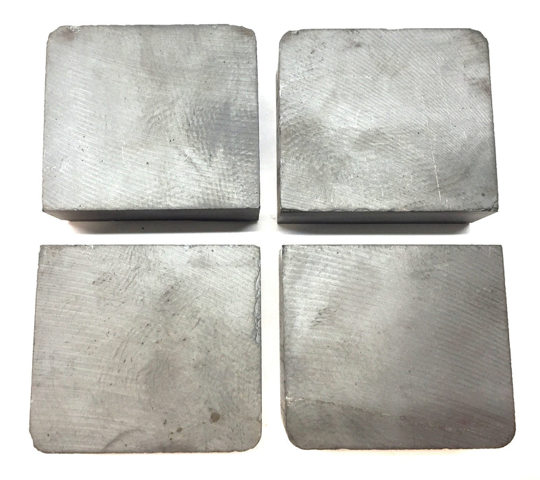 Unbranded Unmagnetized Ceramic Ferrite Block 2-1/2" x 2-3/4" x 1" [Lot of 4] NOS