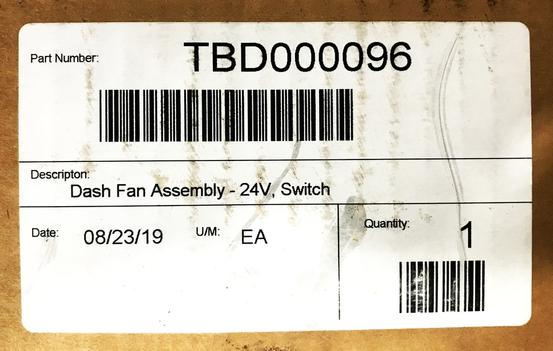 Maradyne 7-1/2 inch (6 inch Blade) 24 Volt Dash Fan Assembly TBD000096 NOS
