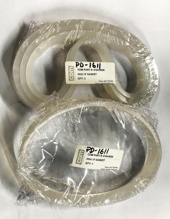 CDM 8 inch Silicone Gasket 0194-8026 [Lot of 4] NOS