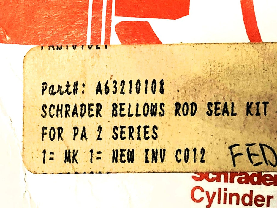Schrader Bellows Rod Seal Kit A63210108 NOS