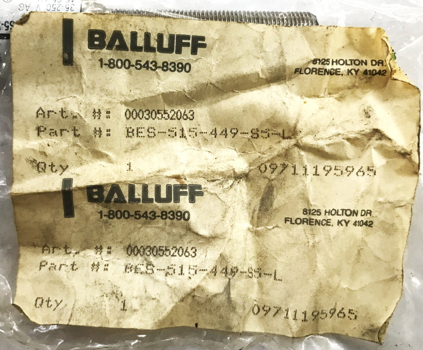 Balluff Proximity Sensor BES-515-449-S5-L NOS