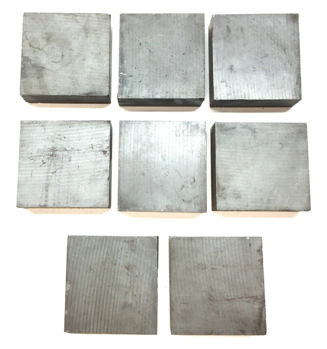 Unbranded 1-1/2"x1-1/2"x1/2" Ceramic Unmagnetized Ferrite Magnet [Lot of 8] NOS