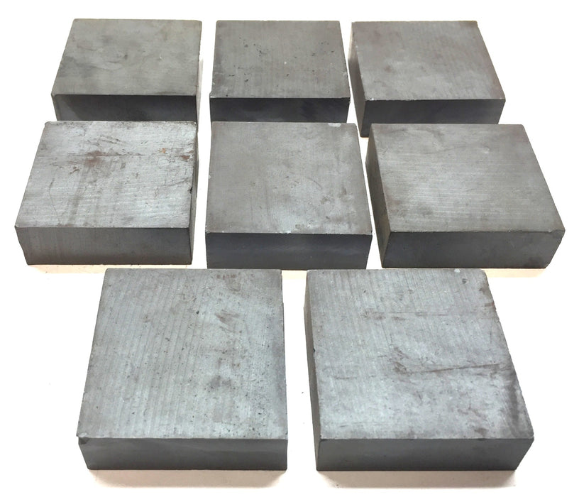 Unbranded 1-1/2"x1-1/2"x1/2" Ceramic Unmagnetized Ferrite Magnet [Lot of 8] NOS