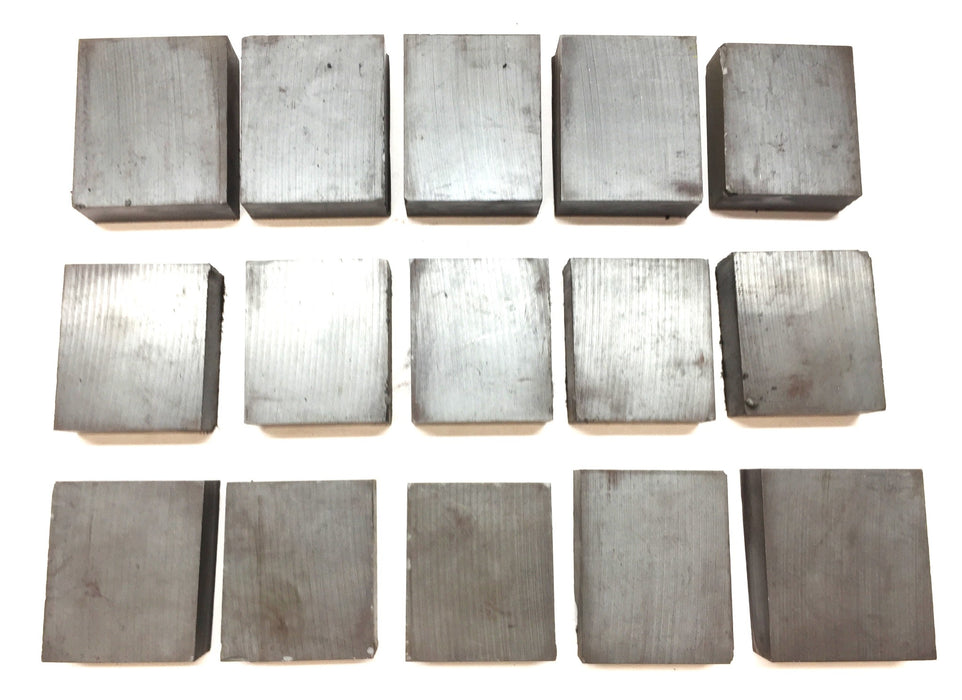 Unbranded Unmagnetized Rough-Cut Ferrite 1-1/2" x 1-1/4" x 1/2" [Lot of 15] NOS