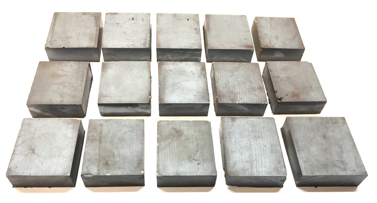 Unbranded Unmagnetized Rough-Cut Ferrite 1-1/2" x 1-1/4" x 1/2" [Lot of 15] NOS