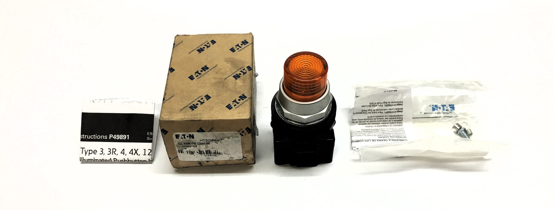 Eaton Amber Pushbutton Momentary Switch HT8GBAV7 NOS
