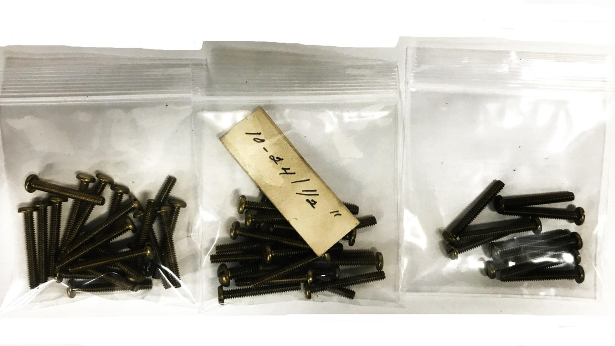 Unbranded 10-24 X 1-1/2 inch Brass Pan Head Slotted Screw [Lot of 50] NOS