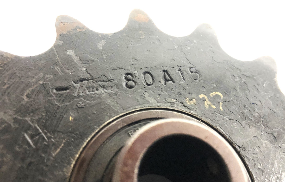 Martin 15 Tooth 0.74 Inch Bore Roller Chain Sprocket 80A15 USED