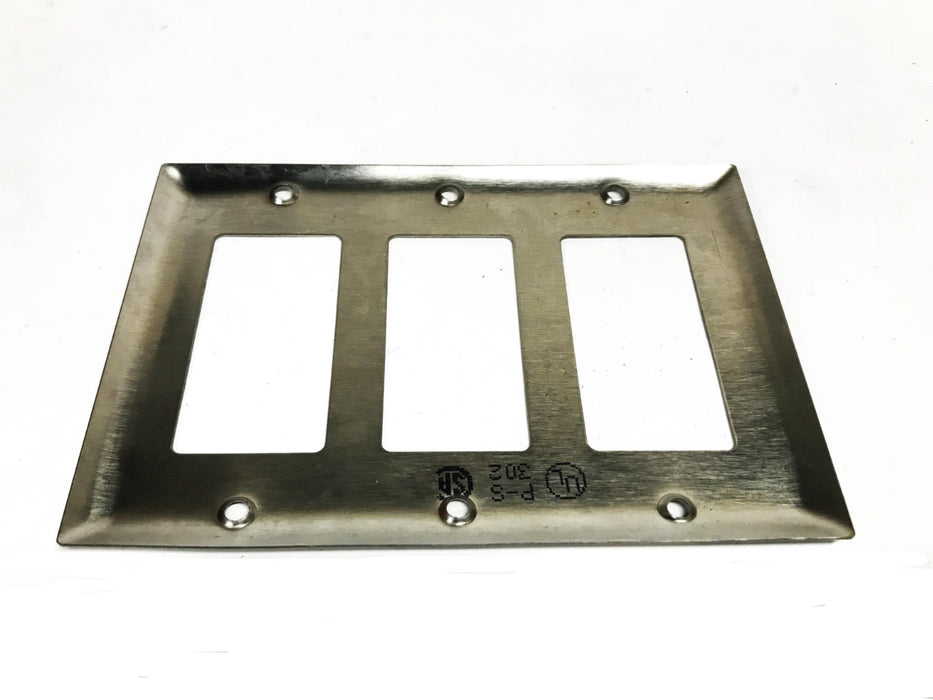 Pass & Seymour 3-Rectangle Stainless Steel Wallplate SS263 [Lot of 3] NOS