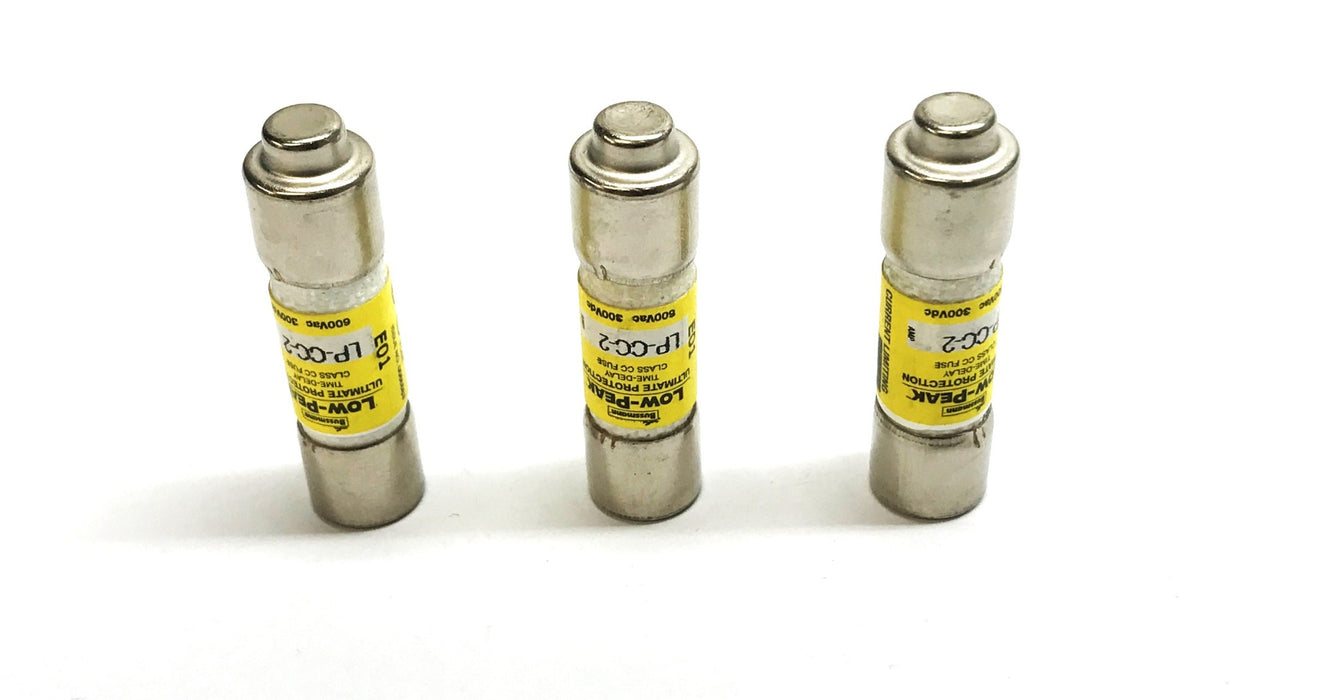 Cooper Bussmann Class CC Time Delay Fuse LP-CC-2 [Lot of 3] NOS