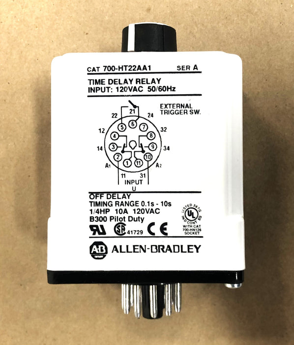 Allen-Bradley Series A -0.1s-10s 120VAC Off Delay 700-HT22AA1 NOS