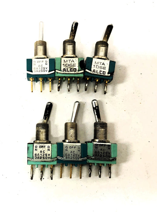 Alco 6A125V 3A250V Toggle Switch MTA106E [Lot of 6] NOS