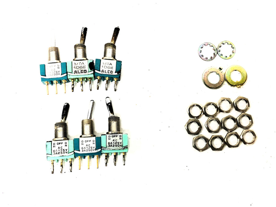 Alco 6A125V 3A250V Toggle Switch MTA106E [Lot of 6] NOS