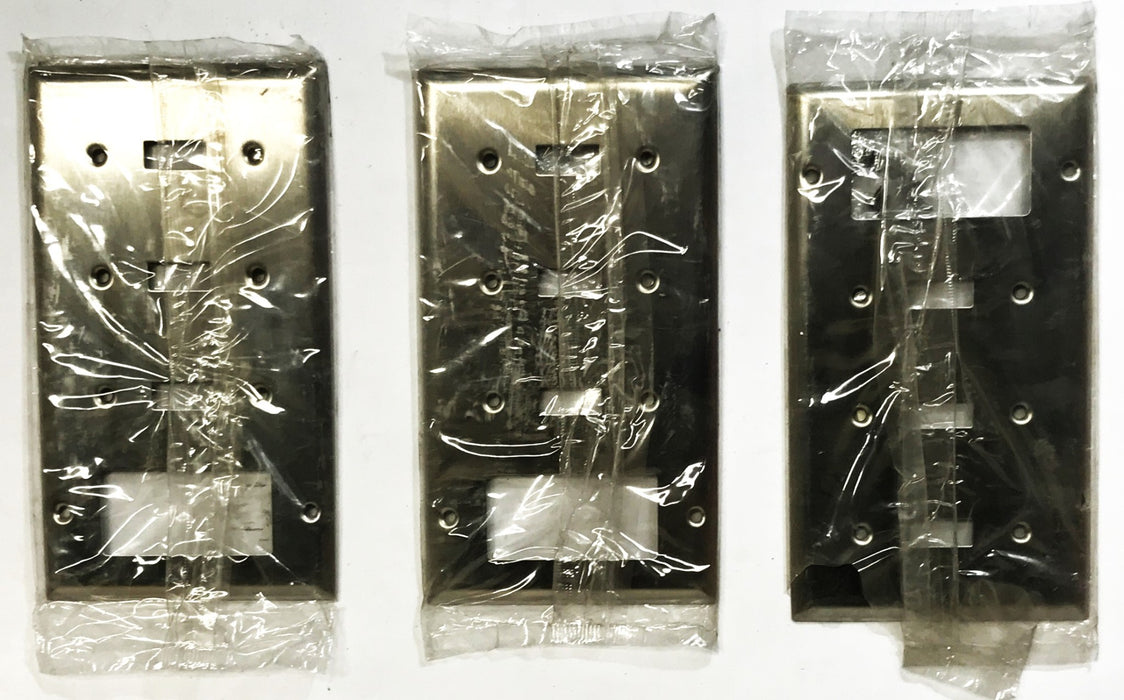 Pass & Seymour Stainless Steel 3 Toggle/1 Rocker Wall Plate SS326 [Lot of 3] NOS