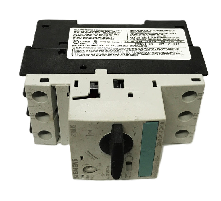 Siemens Motor Starter Circuit Breaker 3RV1021-1CA10 NOS