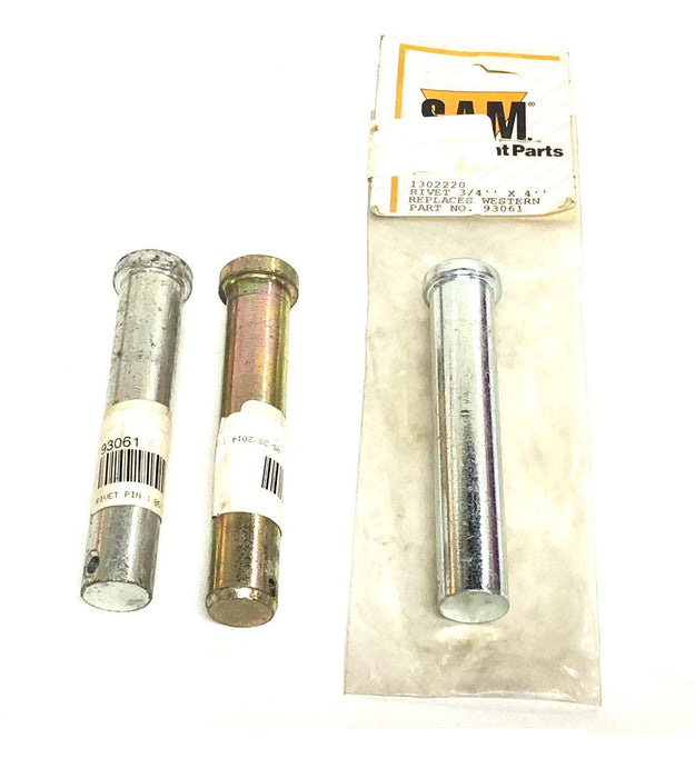 S.A.M/Unbranded 3/4x4 Inch Replacement Rivet 1302220/93061 [Lot of 3] NOS