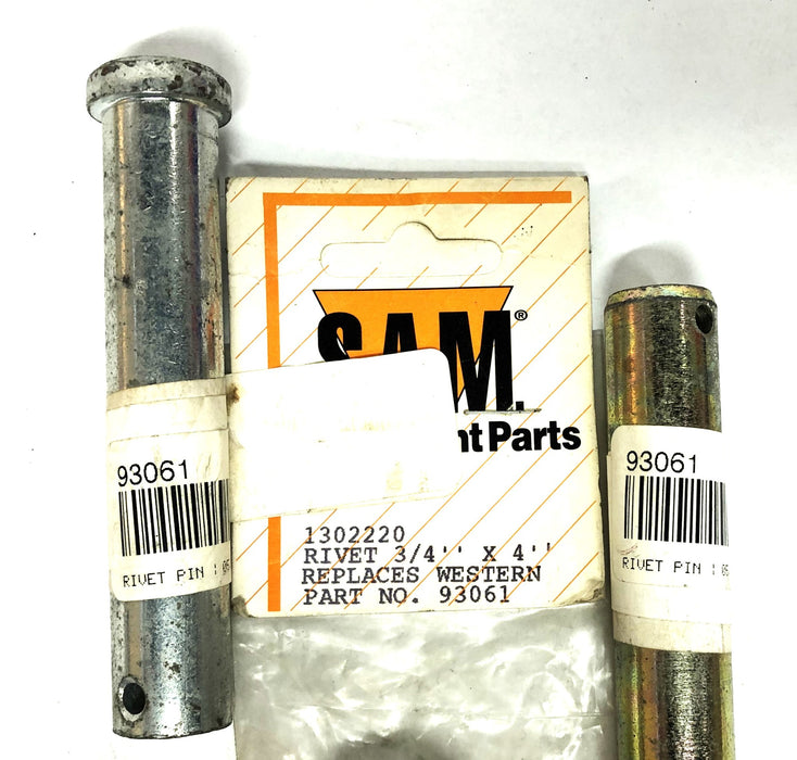 S.A.M/Unbranded 3/4x4 Inch Replacement Rivet 1302220/93061 [Lot of 3] NOS