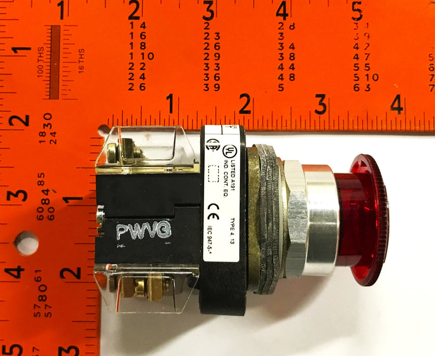 Allen-Bradley Illuminated Red Push Pull Switch 800T-FXTQ24RA1 NOS
