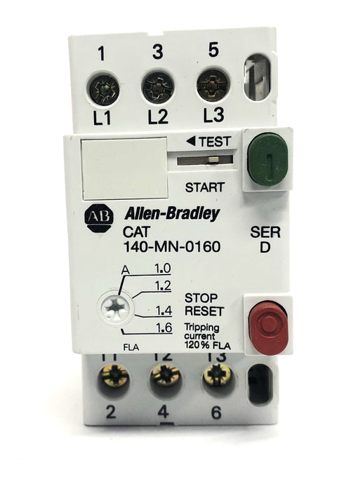 Allen-Bradley Ser. D 1-1.6A Manual Motor Starter/Circuit Breaker 140-MN-0160 NOS