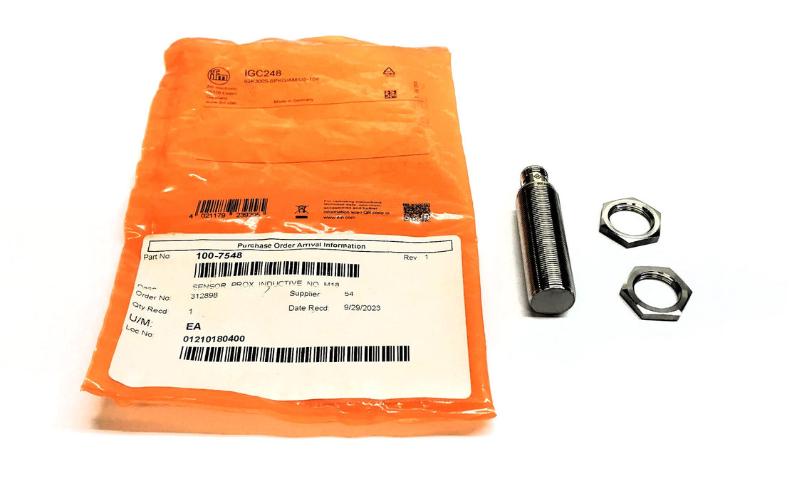 IFM Proximity Sensor W/ (2) Hex Nuts IGC248 NOS