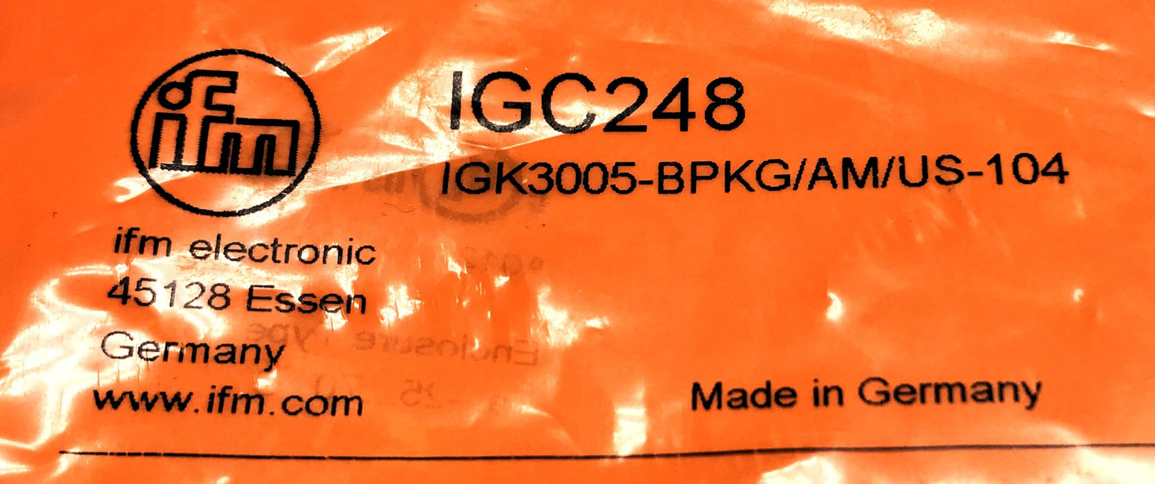 IFM Proximity Sensor W/ (2) Hex Nuts IGC248 NOS