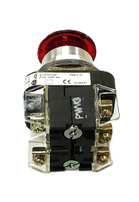Allen-Bradley Illuminated Red Push Pull Switch 800T-FXTQ24RA1 NOS