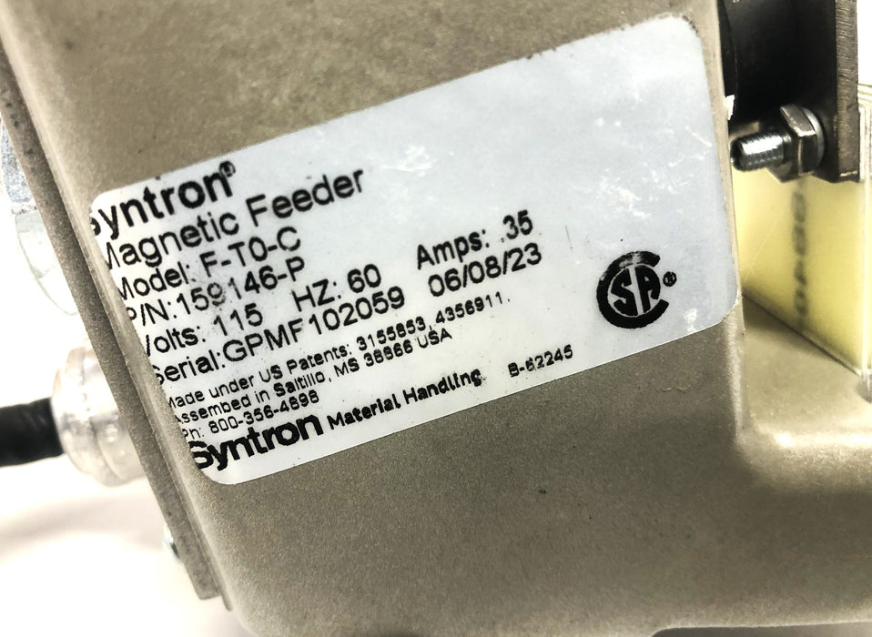 Syntron 115V 60Hz .35AMP F-T0-C Magnetic Feeder 159146-P NOS