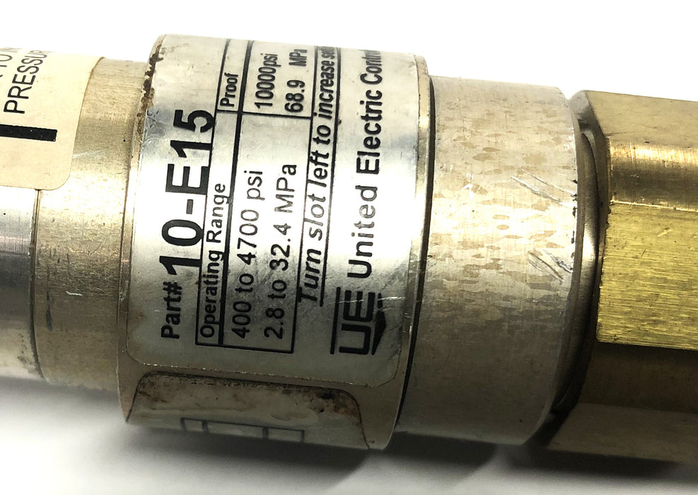 United Electric 5A 250VAC 400-4700psi 2.8-32.4MPa Pressure Switch 10-E15 USED