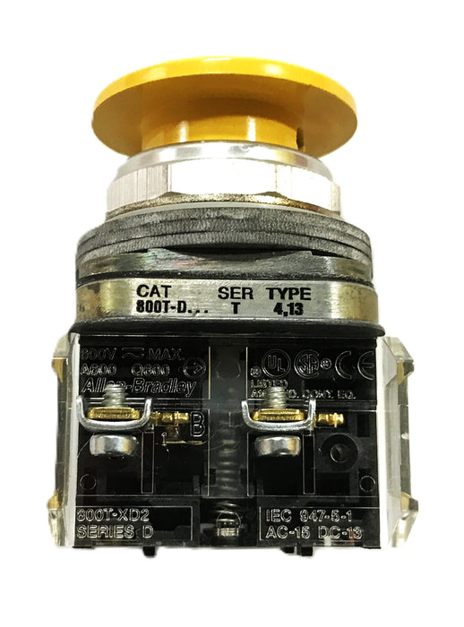 Allen-Bradley Yellow Pushbutton Switch 800T-D9A4 NOS