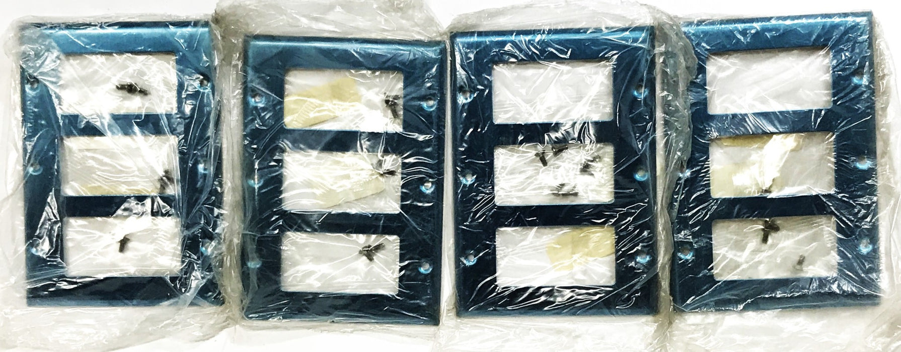 Leviton Stainless Steel 3-Gang Wall Plate 84411-40 [Lot of 4] NOS
