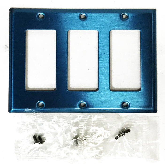 Leviton Stainless Steel 3-Gang Wall Plate 84411-40 [Lot of 4] NOS