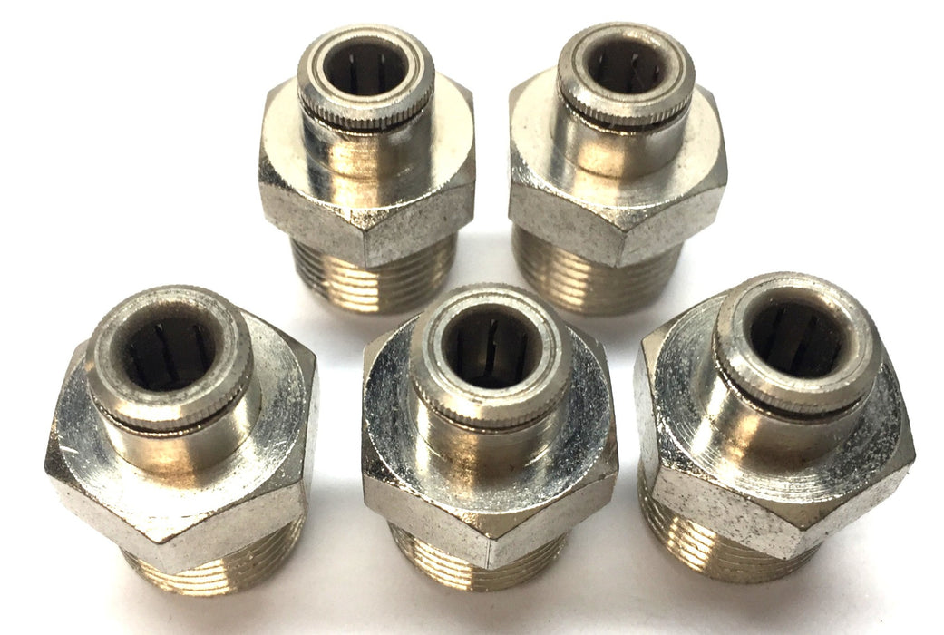 Unbranded Threaded 5/8" x 1/4" P.T.C. Straight Fitting Connector [Lot of 5] NOS