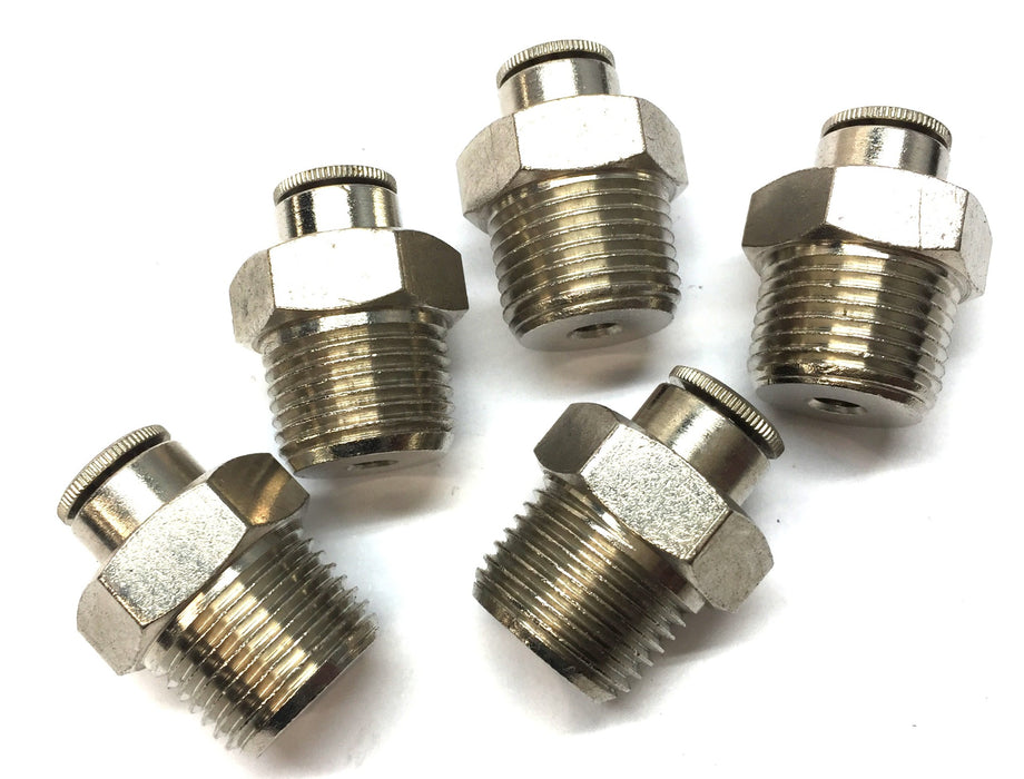 Unbranded Threaded 5/8" x 1/4" P.T.C. Straight Fitting Connector [Lot of 5] NOS