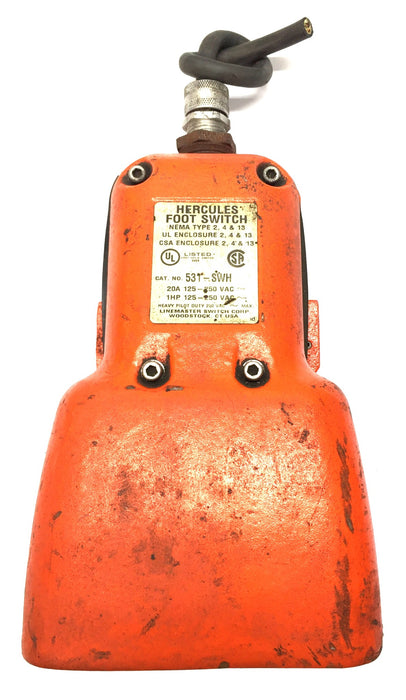 Linemaster Switch Hercules Foot Switch 20A 125-250VAC 531-SWH USED