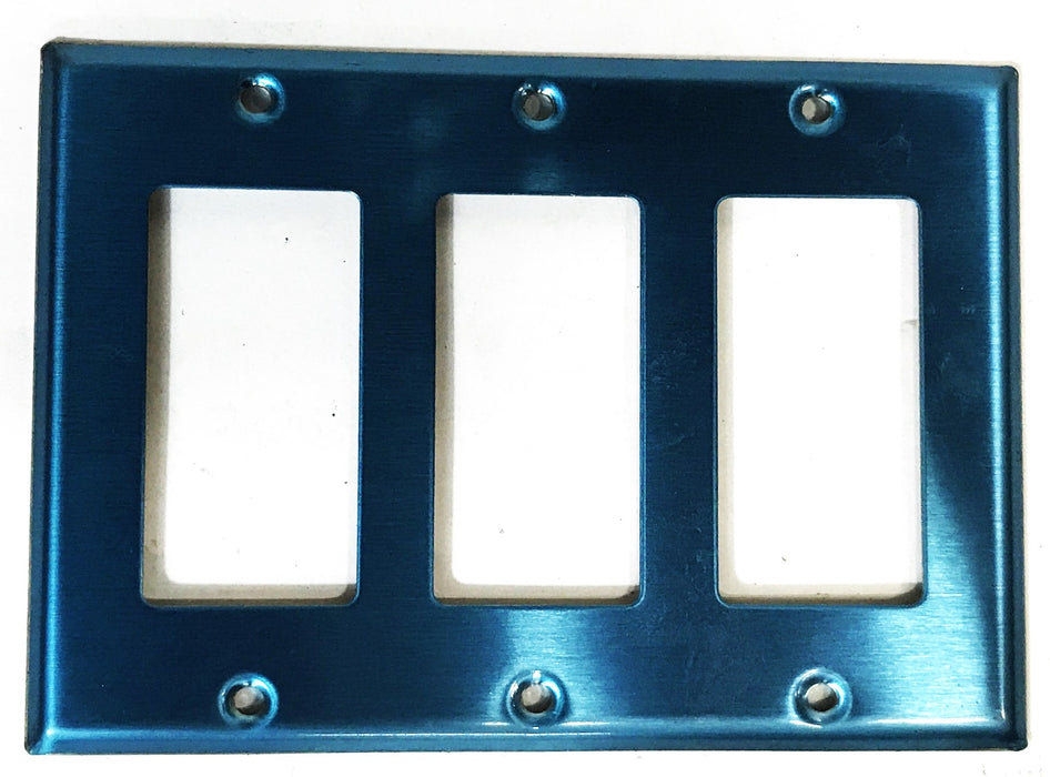 Leviton Stainless Steel 3-Gang Wall Plate 84411-40 [Lot of 4] NOS