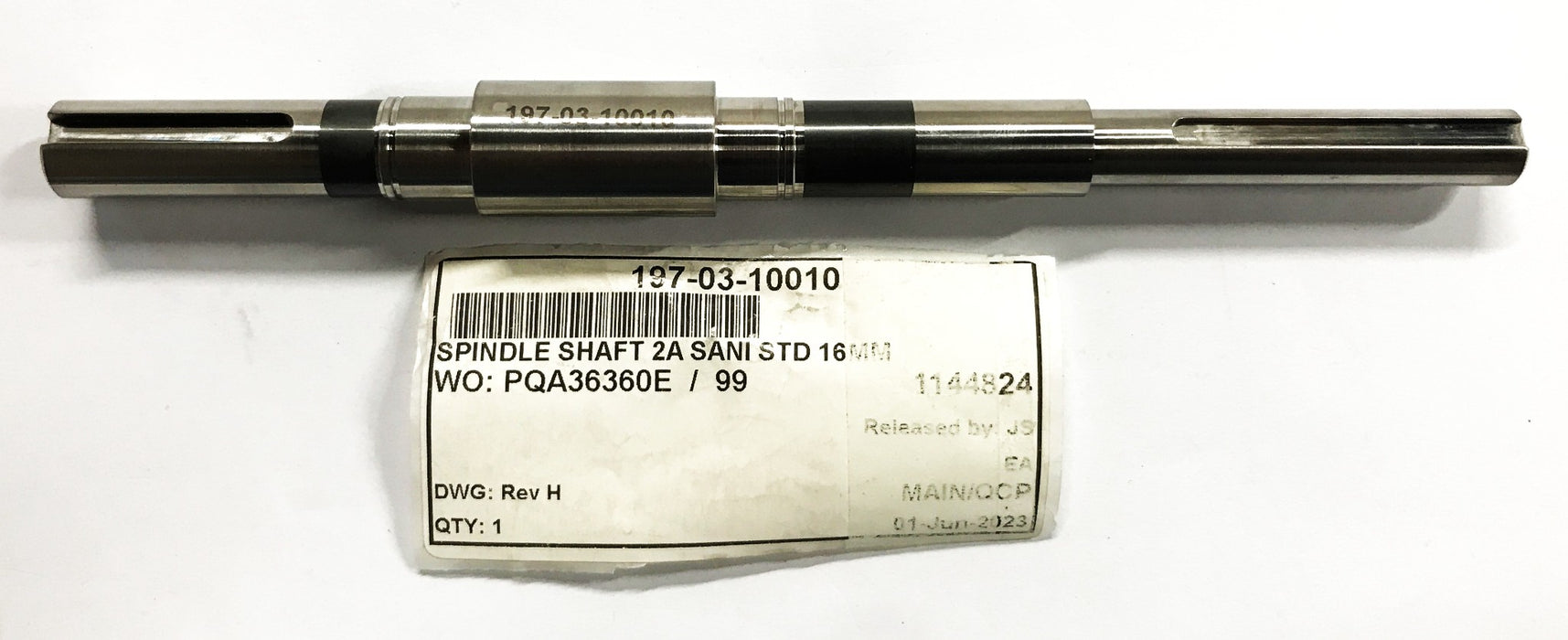 Unbranded 16mm Stainless Steel Sanitary Spindle Shaft 197-03-10010 NOS
