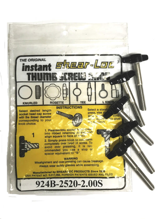 Shear-Loc Instant Thumb Screw Knob 924B-2520-2.00S [Bag of 5] NOS