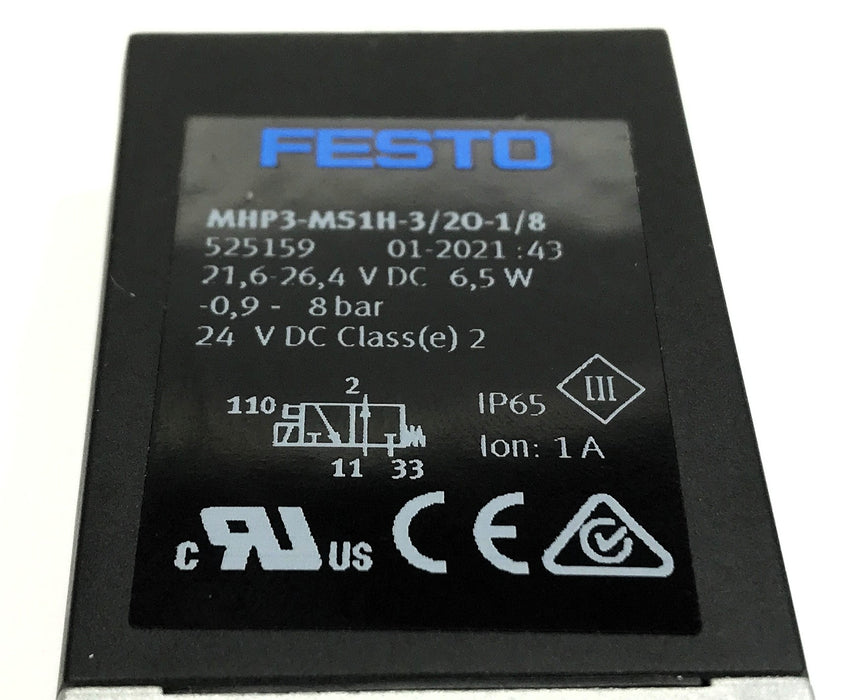 Festo Fast Switching Solenoid Valve MHP3-MS1H-3/20-1/8 NOS