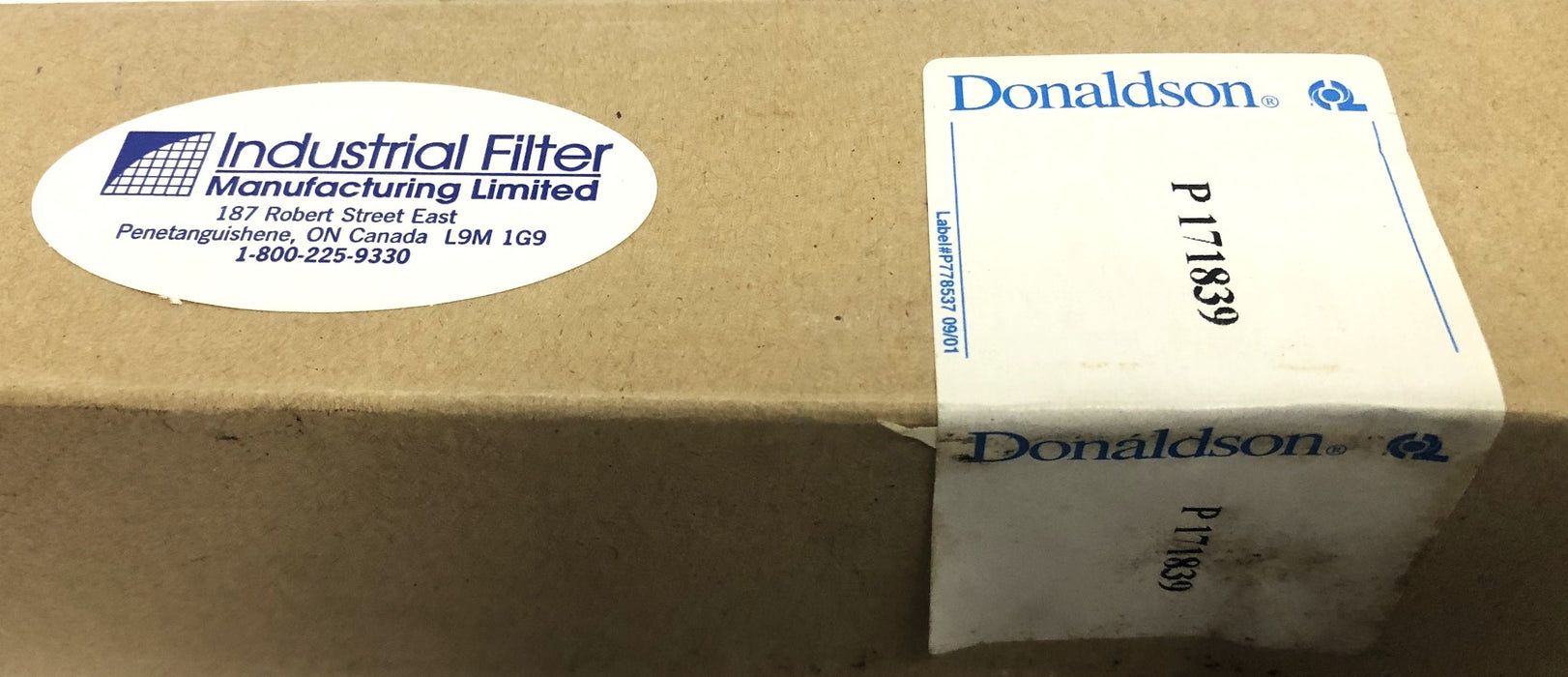 Industrial Filter Donaldson Filter Element Missing O-Ring P171839 NOS