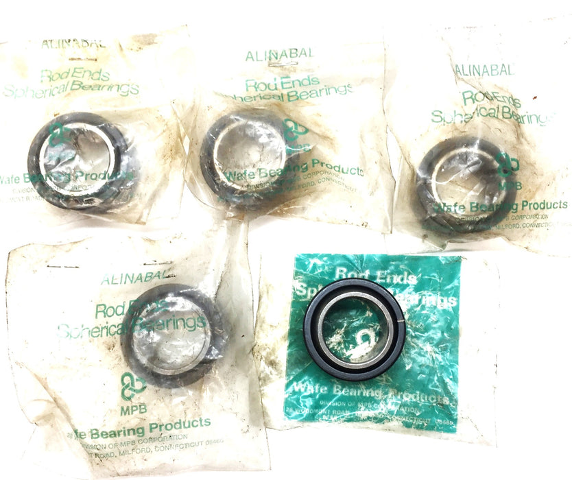 Alinabel Spherical Rod End Bearing 1-3/16" Bore O.D 1.80" x.95" [Lot of 5] NOS