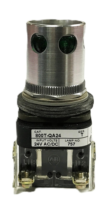 Allen-Bradley Green Illuminated Push Button Switch 800T-QA24G NOS