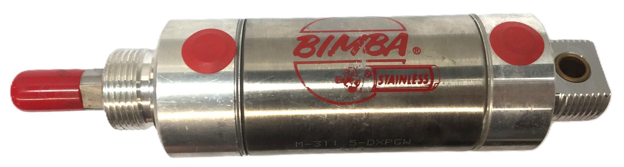 Bimba Stainless Pneumatic Cylinder M-311.5-DXPGW NOS