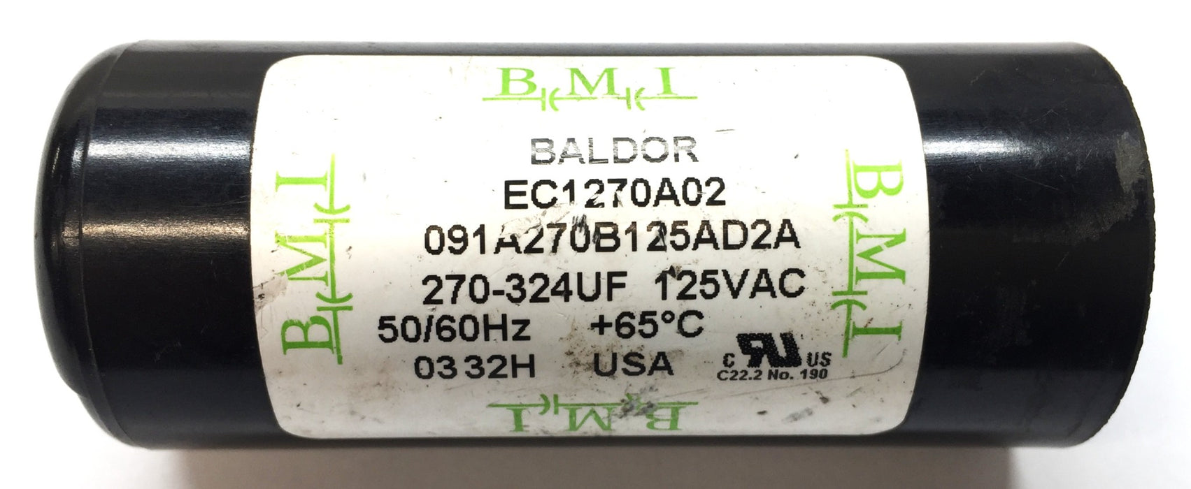 Baldor 50/60Hz 125VAC Capacitor EC1270A02 NOS