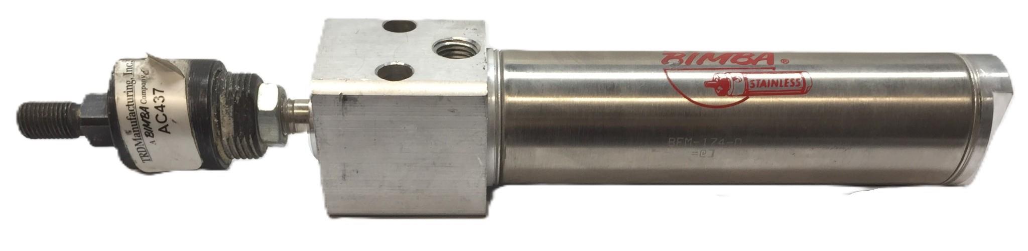 Bimba Stainless Pneumatic Cylinder BFM-174-D (AC437) USED