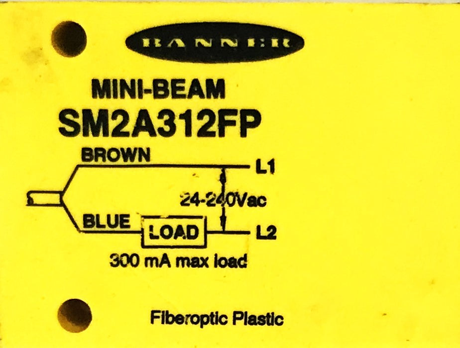 Banner Photoelectric Sensor with 7-foot Cable SM2A312FP NOS