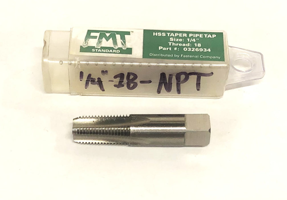 FMT 1/4 Inch 18 Thread 4 Flute HSS Taper Pipe Tap 0326934 NOS